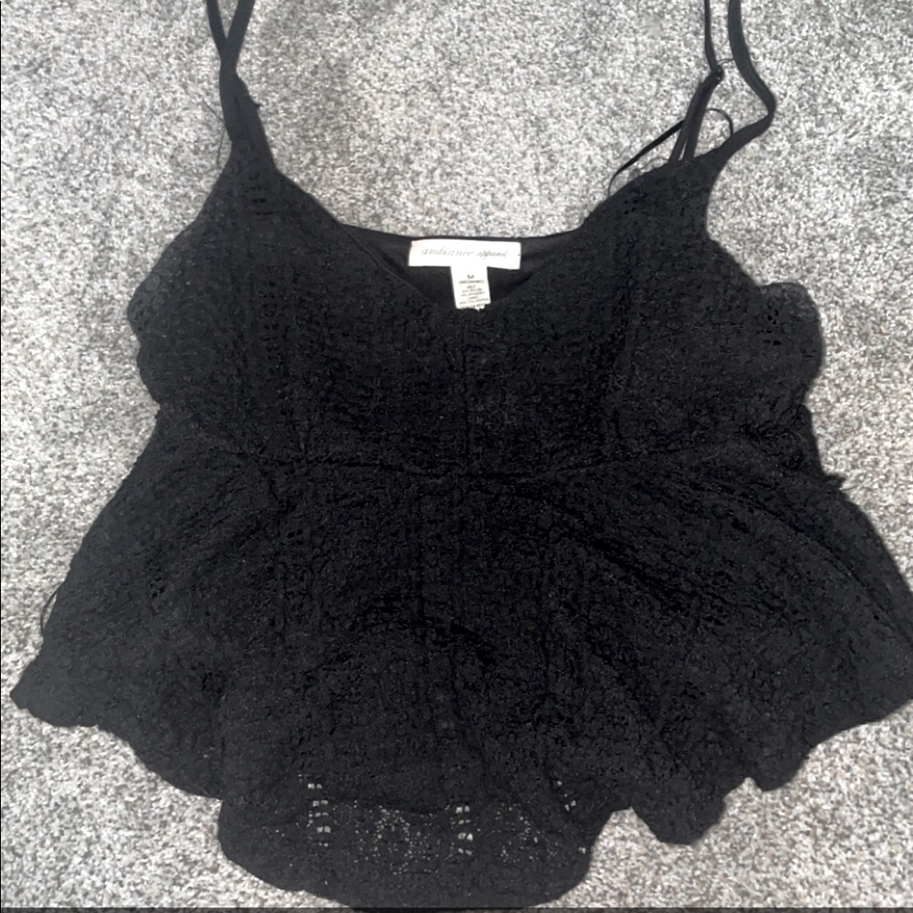 Ambiance apparel flowy cropped peplum top